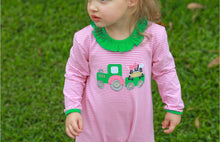 Load image into Gallery viewer, Tractor Ruffle Appliqué Romper