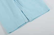 Load image into Gallery viewer, Light Blue Santa Smocked Overalls