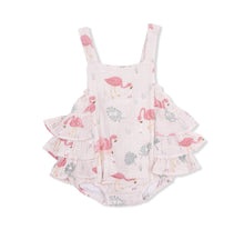 Load image into Gallery viewer, Angel Dear Flamingos-Ruffle Sunsuit Bubble