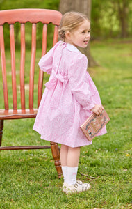 Little English Smocked Natalie Dress-Pink Vinings