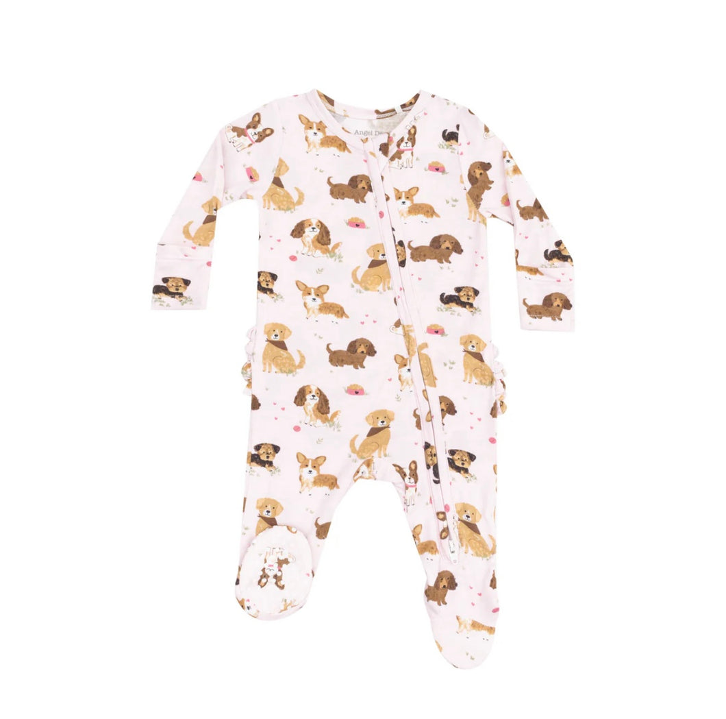 Best Friend Dogs- Pink 2 Way Zipper Ruffle Back