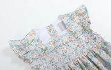 Load image into Gallery viewer, Pink Floral Smocked Flutter Dress
