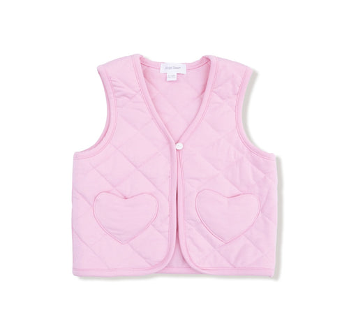 Romance Rose Quilted Vest with Heart Pocket