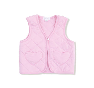 Romance Rose Quilted Vest with Heart Pocket