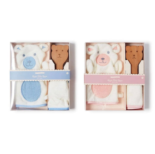 Cupcakes & Cartwheels Bath Time Bear Gift Set- Pink & Blue