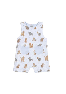 Blue Puppy Pals Pima Romper