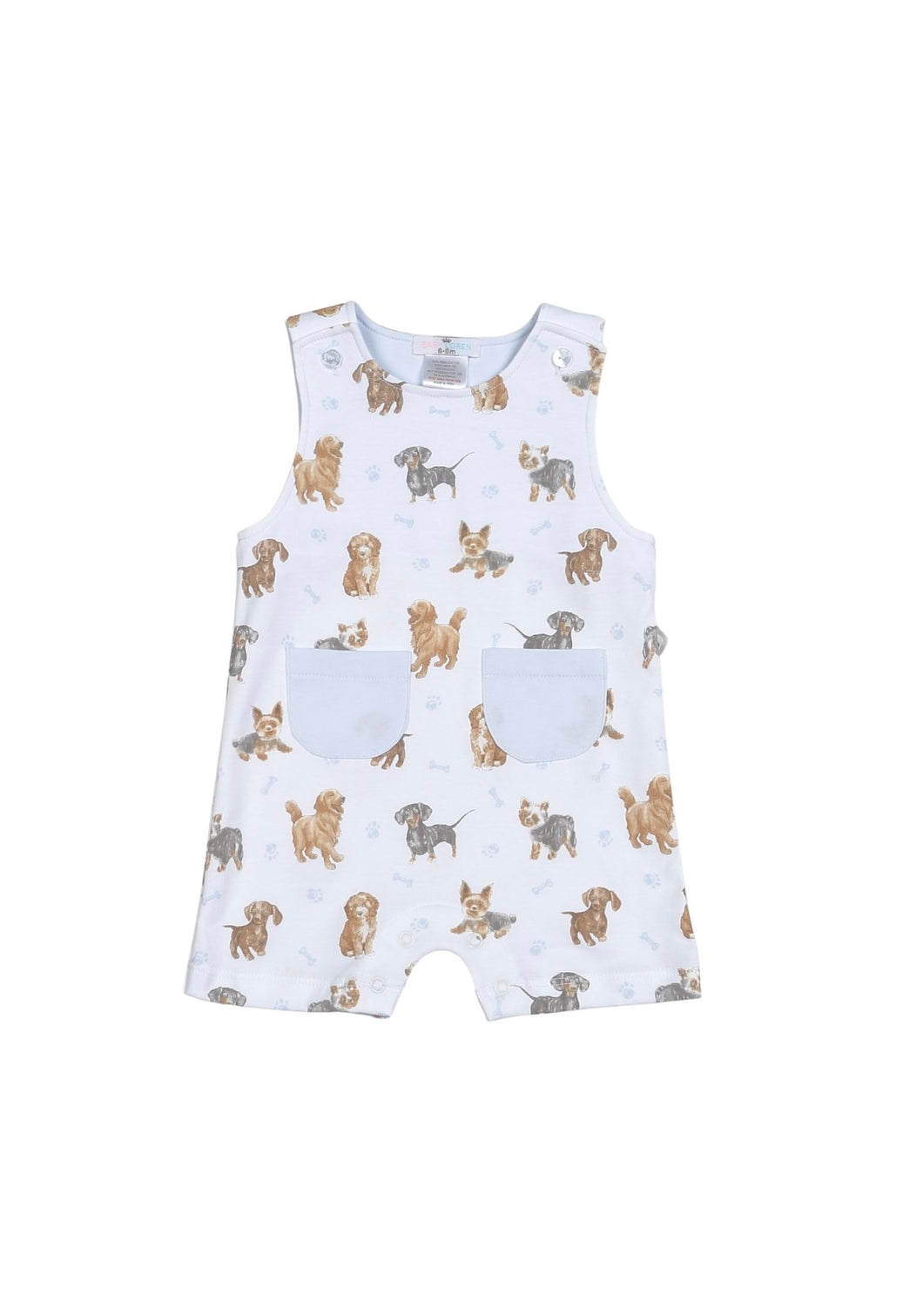 Blue Puppy Pals Pima Romper