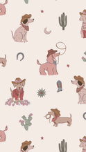 Load image into Gallery viewer, Cowgirl Dogs 2-Way Ruffle Back Zipper Footie
