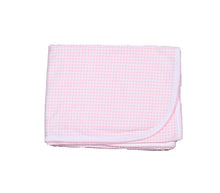 Load image into Gallery viewer, PINK GINGHAM RECEIVING BLANKET 28x29