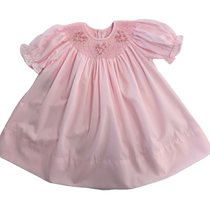 Load image into Gallery viewer, Pink Savannah Smocked Bishop Dress-Floral Heart Affection