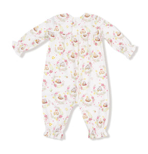 Floral Owl Families Smocked Romper
