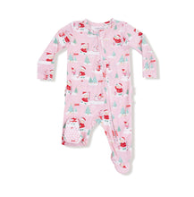 Load image into Gallery viewer, Golfing Ms. Claus &amp; Elves Pink  Ruffle Footie