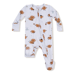 Footballs Playing Football 2-Way Zipper Footie