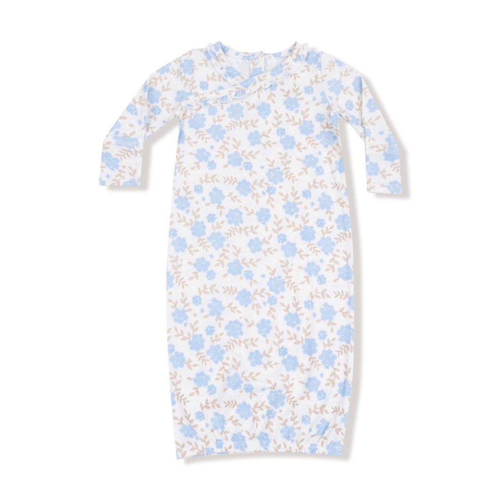 Baby Blue Floral Kimono Gown