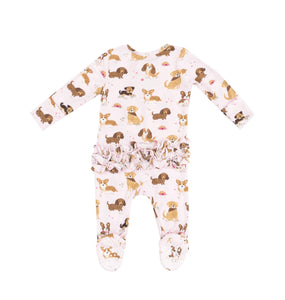 Best Friend Dogs- Pink 2 Way Zipper Ruffle Back