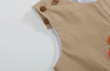 Load image into Gallery viewer, Light Brown Pumpkin Football &amp; Truck Appliqué Overalls