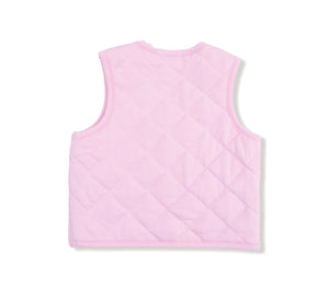 Romance Rose Quilted Vest with Heart Pocket
