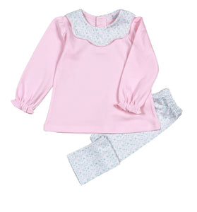Girls Nicolle Scallop Top  Pima Pant Set
