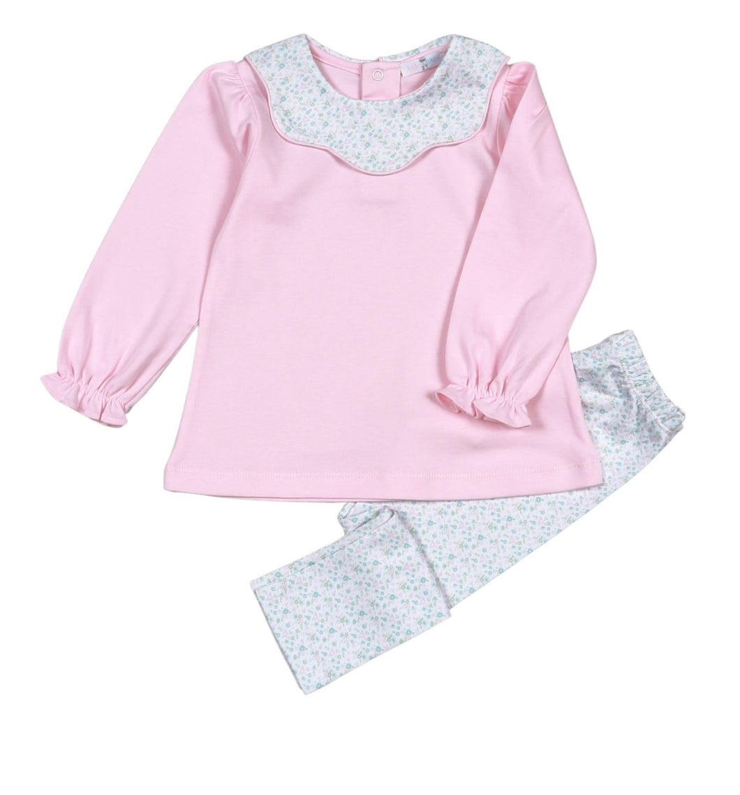 Girls Nicolle Scallop Top  Pima Pant Set