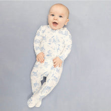 Load image into Gallery viewer, Angel Dear Puppy Toile Blue 2 Way Zipper Pajama Footie