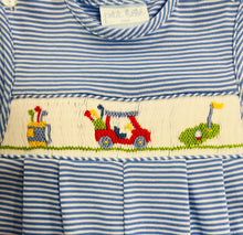 Load image into Gallery viewer, Boys Golf Periwinkle Blue Knit Striped Long Jon Jon