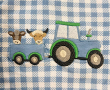 Load image into Gallery viewer, Tractors &amp; Tails Pima Cotton Appliqué Shirt with Pants Set