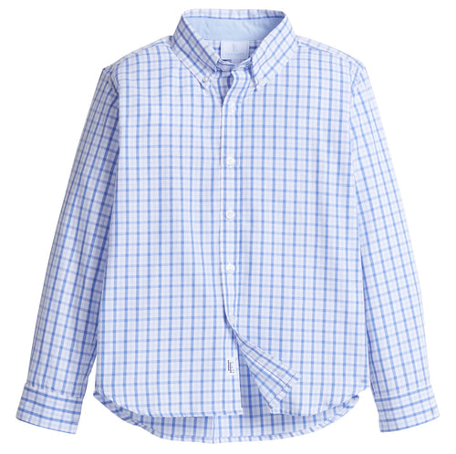 Little English Button Down Shirt-Woodberry Plaid
