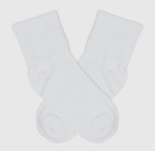 Load image into Gallery viewer, White Fold Over Socks