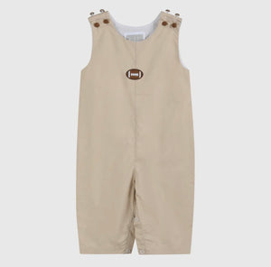 Light Brown Football Appliqué Overalls