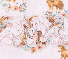 Load image into Gallery viewer, Angel Dear Pink Ponies-2 Way Ruffle Back Zipper Pajama Footie