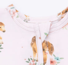 Load image into Gallery viewer, Angel Dear Pink Ponies-2 Way Ruffle Back Zipper Pajama Footie