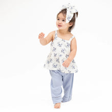 Load image into Gallery viewer, Angel Dear Belle Rosette Dot-Peplum Tank with Smocked Waist Pants