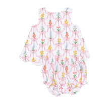 Load image into Gallery viewer, Ribbon Bouquets Scallop Open Back Top with Bloomer Set
