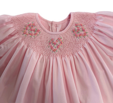 Load image into Gallery viewer, Pink Savannah Smocked Bishop Dress-Floral Heart Affection