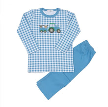 Load image into Gallery viewer, Tractors &amp; Tails Pima Cotton Appliqué Shirt with Pants Set