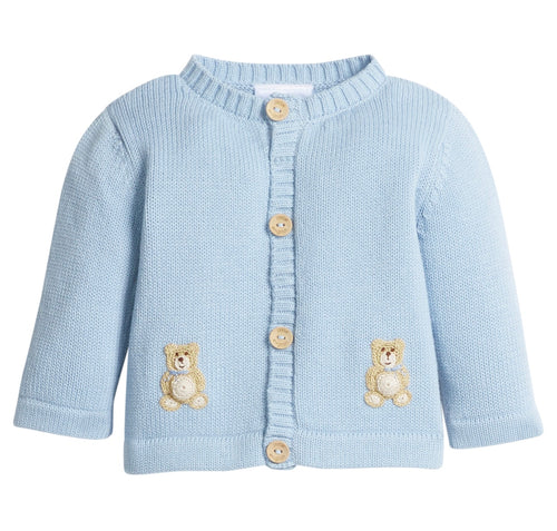 Crochet Cardigan - Blue Bear
