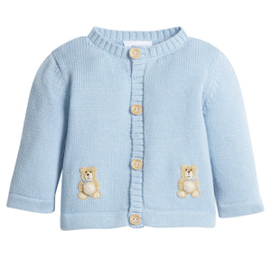 Crochet Cardigan - Blue Bear