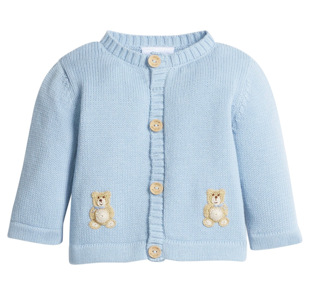 Crochet Cardigan - Blue Bear