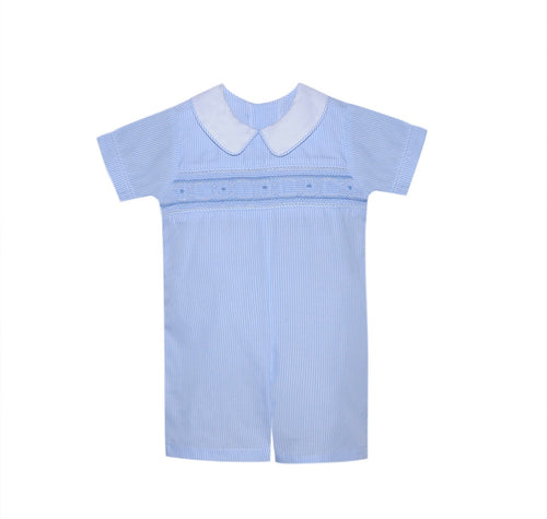 Blue Marshall Smocked Romper