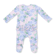 Load image into Gallery viewer, Angel Dear Hydrangeas-2 Way Ruffle Back Zipper Pajama Footie
