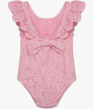 Load image into Gallery viewer, Little Me Pink Eyelet One Piece Swimsuit