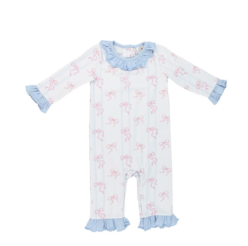 Bowtiful Girls Riley Romper with Ruffles