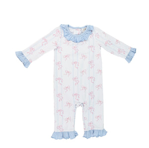 Bowtiful Girls Riley Romper with Ruffles