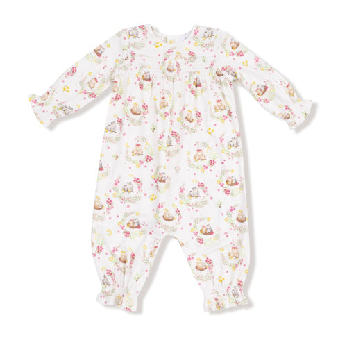 Floral Owl Families Smocked Romper