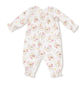 Floral Owl Families Smocked Romper