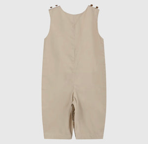 Light Brown Football Appliqué Overalls