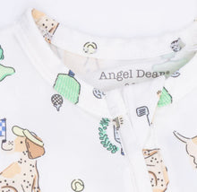 Load image into Gallery viewer, Angel Dear Country Club Dogs Neutral- 2 Way Zipper Pajama Footie-Golf &amp; Pickleball