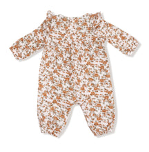 Load image into Gallery viewer, Prairie Calico-Ruffled Sleeve Romper