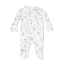 Load image into Gallery viewer, Angel Dear Flower Ducklings-Smocked Peter Pan Snap Footie