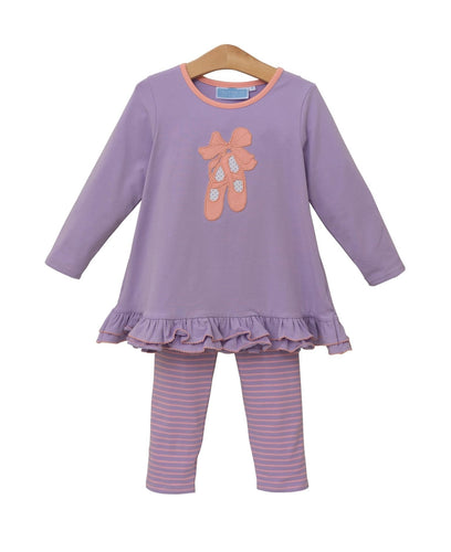 Ballet Slipper Appliqué Pants Set